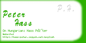 peter hass business card